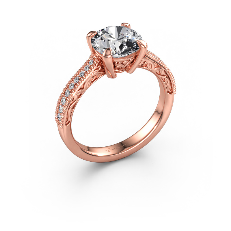 Immagine di Anello di fidanzamento Shonta RND 585 oro rosa Diamante 2.134 crt