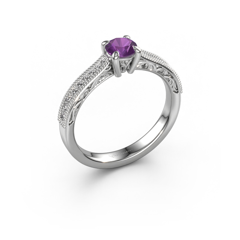 Bild von Verlobungsring Shonta RND 950 Platin Amethyst 4.7 mm