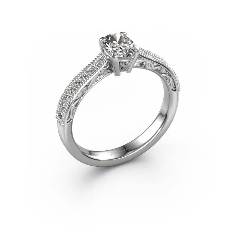 Image of Engagement ring Shonta OVL 950 platinum Diamond 0.734 crt