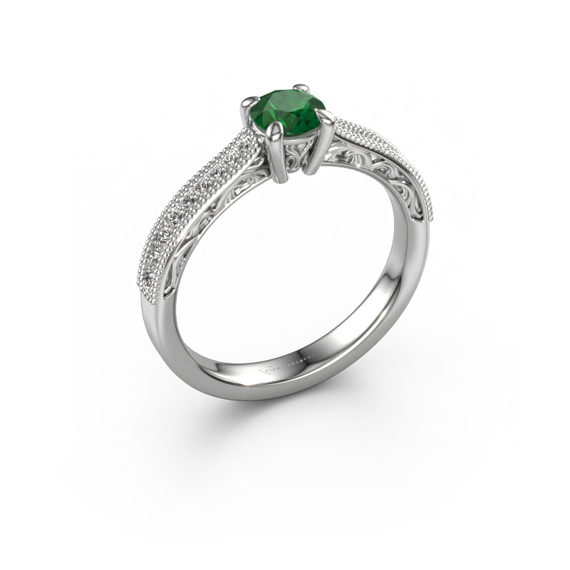 Image of Engagement ring Shonta RND 950 platinum Emerald 4.7 mm