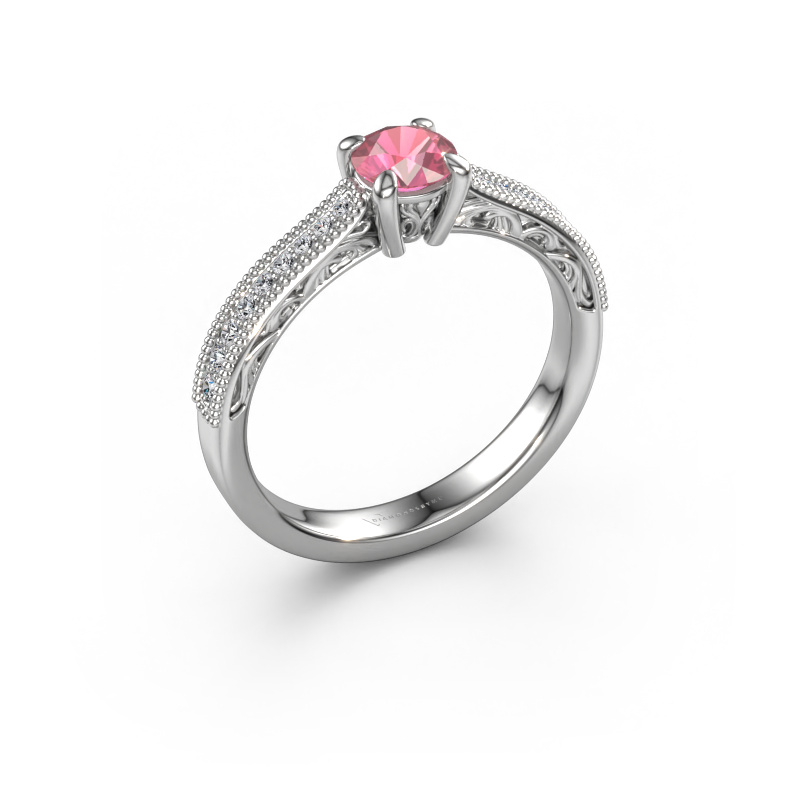 Image of Engagement ring Shonta RND 950 platinum Tourmaline pink 4.7 mm