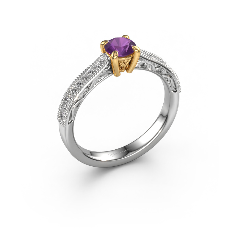 Image of Engagement ring Shonta RND 585 white gold Amethyst 4.7 mm