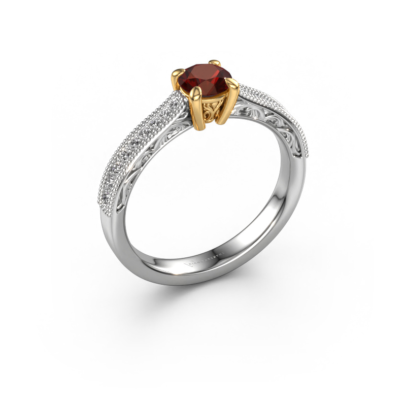 Image of Engagement ring Shonta RND 585 white gold Garnet 4.7 mm