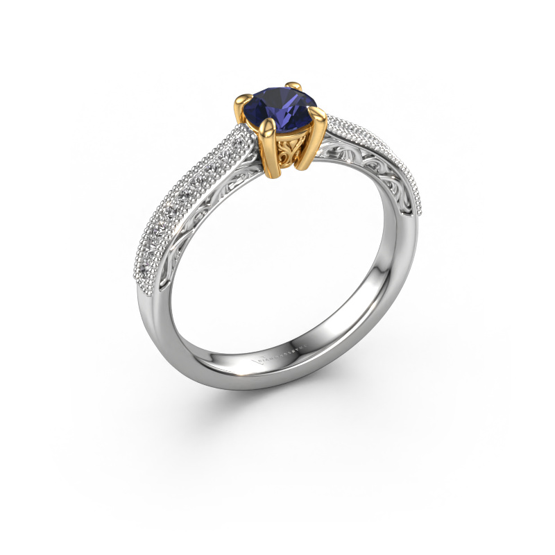 Image of Engagement ring Shonta RND 585 white gold Sapphire 4.7 mm