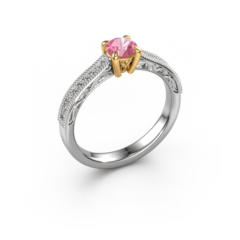Bild von Verlobungsring Shonta RND 585 Weißgold Pink Saphir 4.7 mm