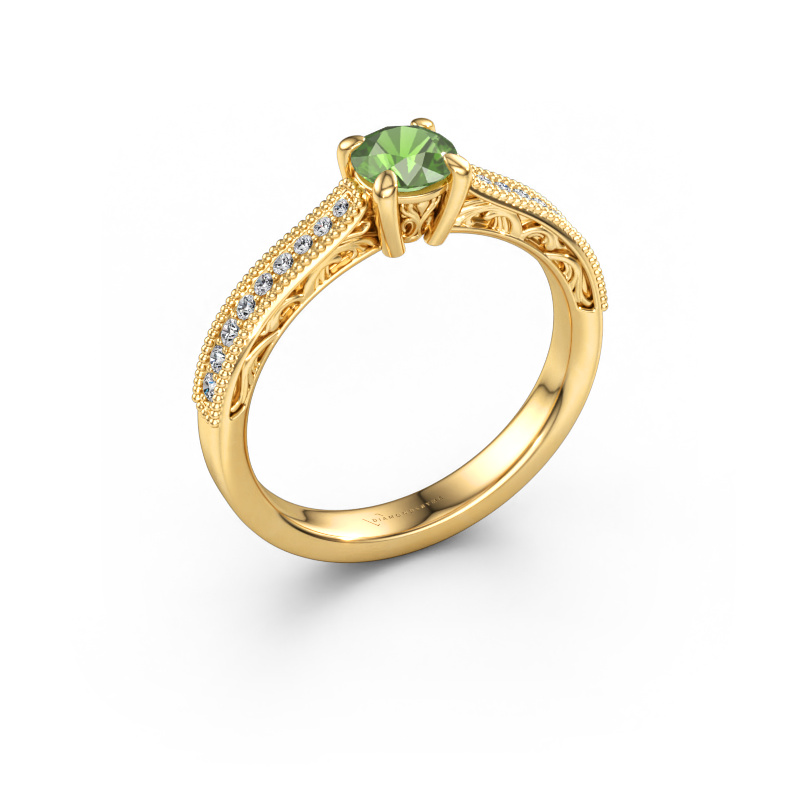 Bild von Verlobungsring Shonta RND 585 Gold Turmalin grün 4.7 mm