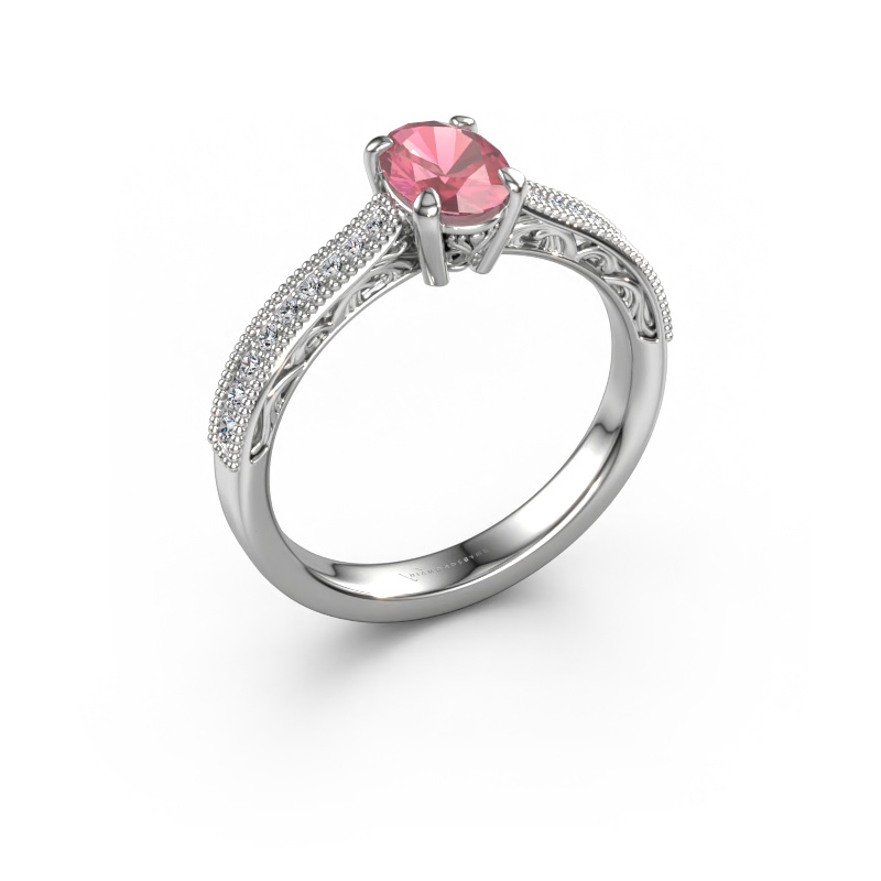Bild von Verlobungsring Shonta OVL 950 Platin Turmalin rosa 7x5 mm