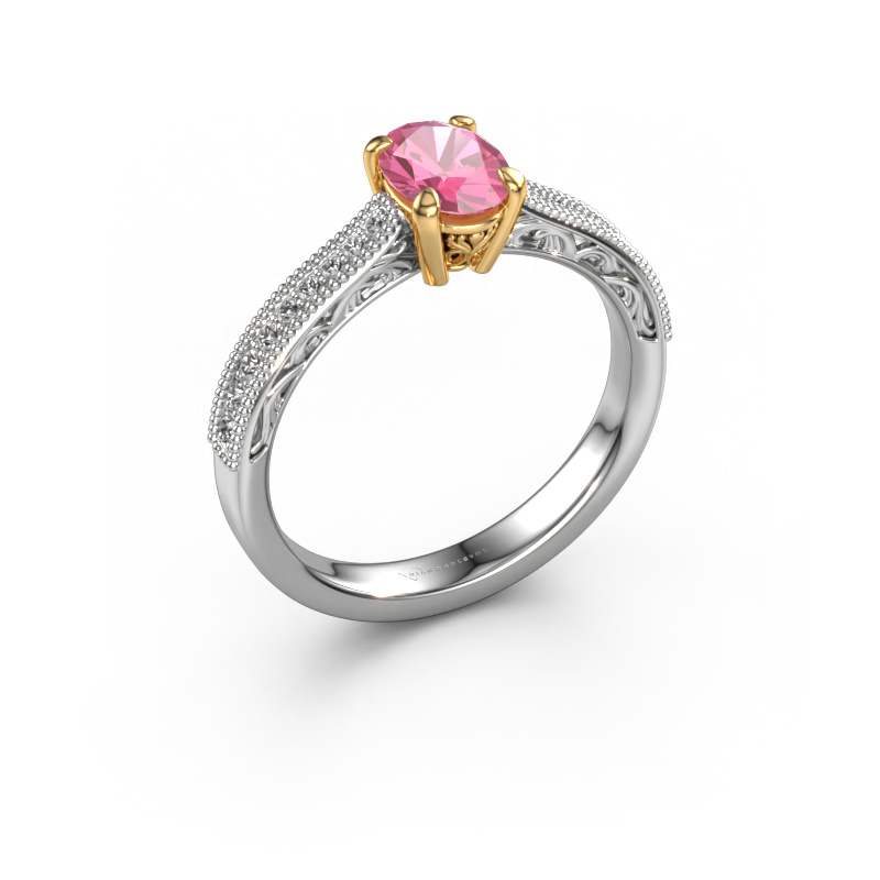 Bild von Verlobungsring Shonta OVL 585 Weißgold Pink Saphir 7x5 mm