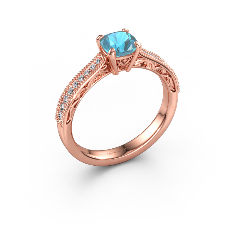 Image of Engagement ring Shonta CUS 585 rose gold Blue topaz 5.5 mm