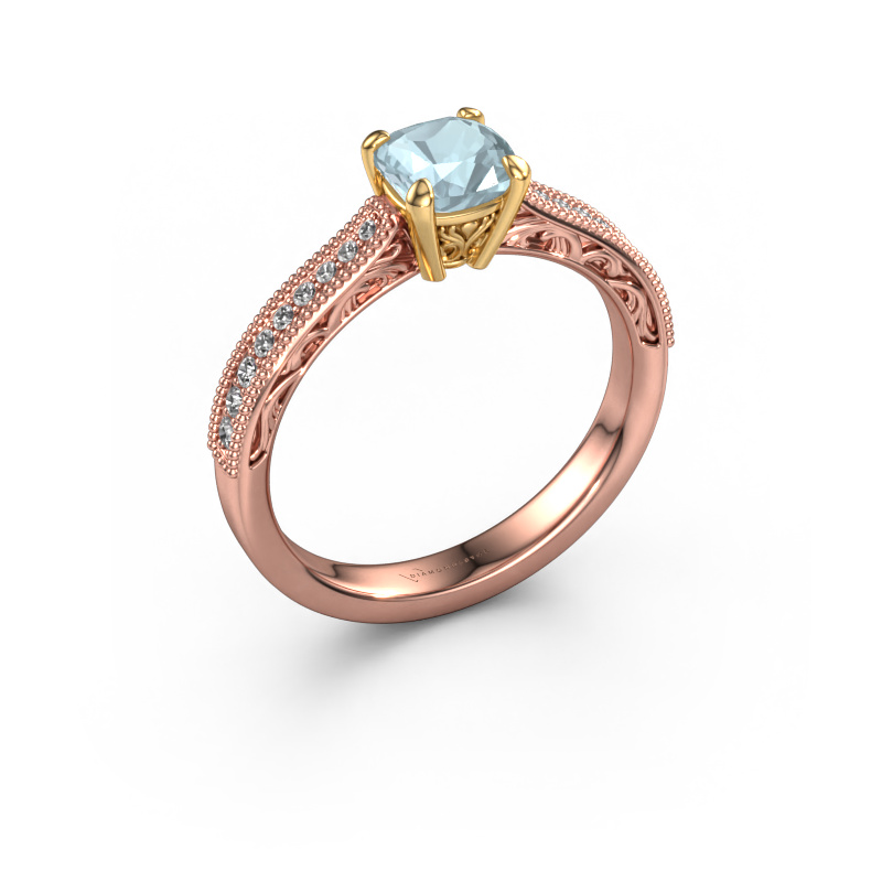 Image of Engagement ring Shonta CUS 585 rose gold Aquamarine 5.5 mm