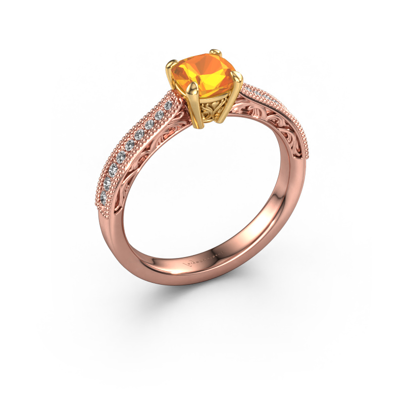 Image of Engagement ring Shonta CUS 585 rose gold Citrin 5.5 mm