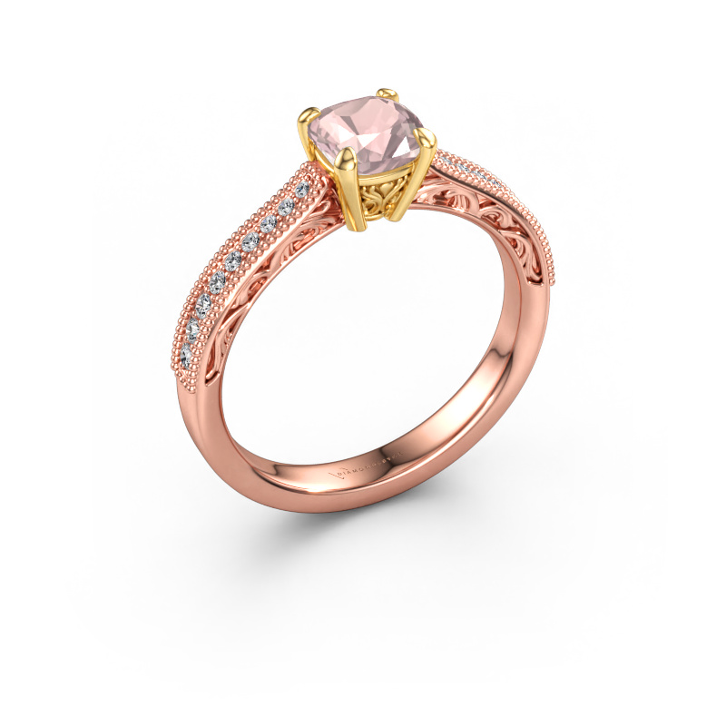 Image of Engagement ring Shonta CUS 585 rose gold Morganite champagne 5.5 mm