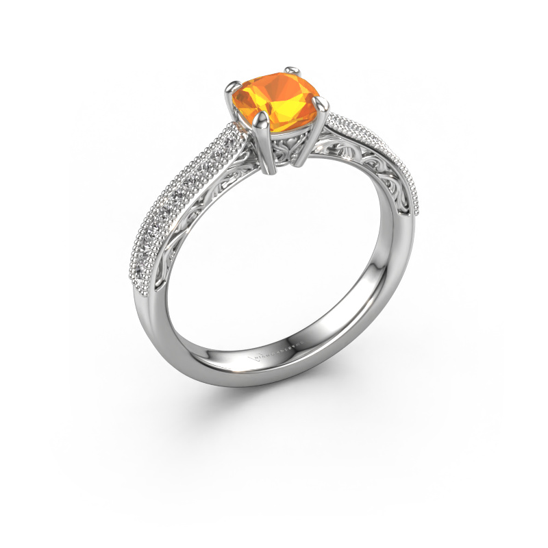 Image of Engagement ring Shonta CUS 950 platinum Citrin 5.5 mm