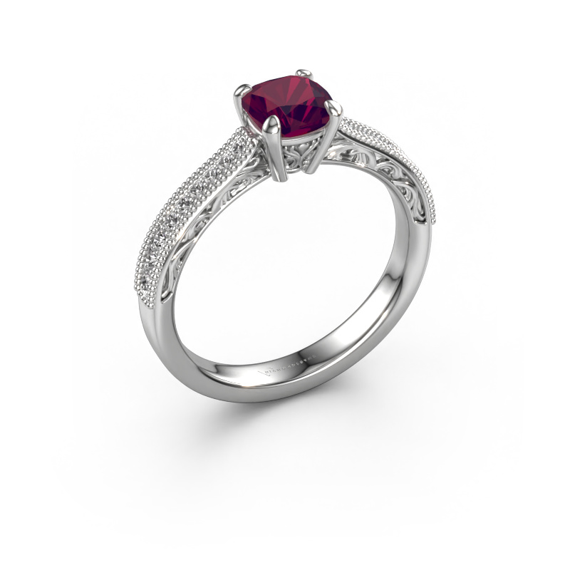 Image of Engagement ring Shonta CUS 950 platinum Rhodolite 5.5 mm