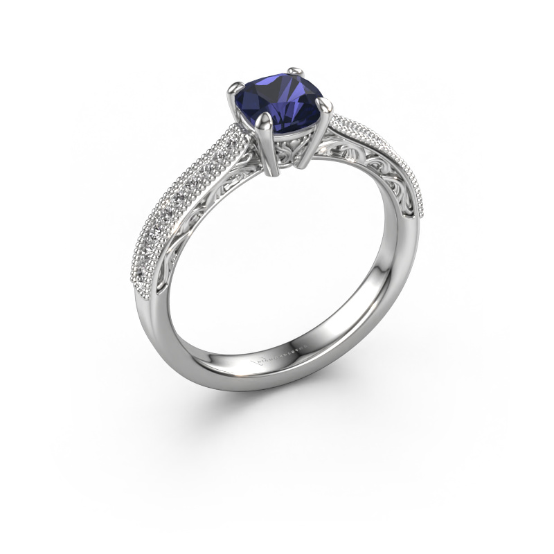 Image of Engagement ring Shonta CUS 950 platinum Sapphire 5.5 mm