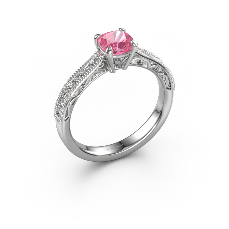 Image of Engagement ring Shonta CUS 950 platinum Pink sapphire 5.5 mm