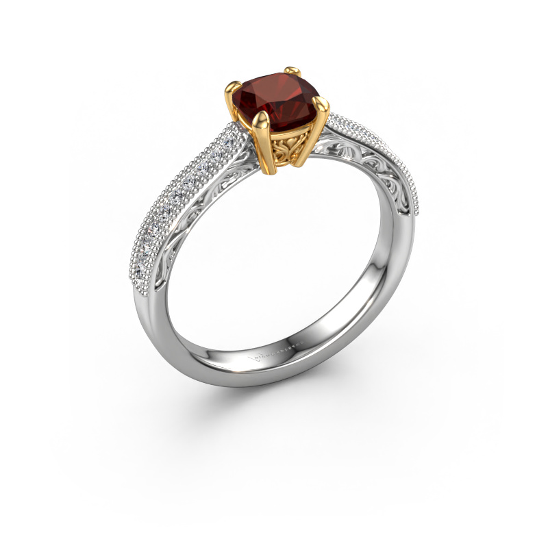 Image of Engagement ring Shonta CUS 585 white gold Garnet 5.5 mm