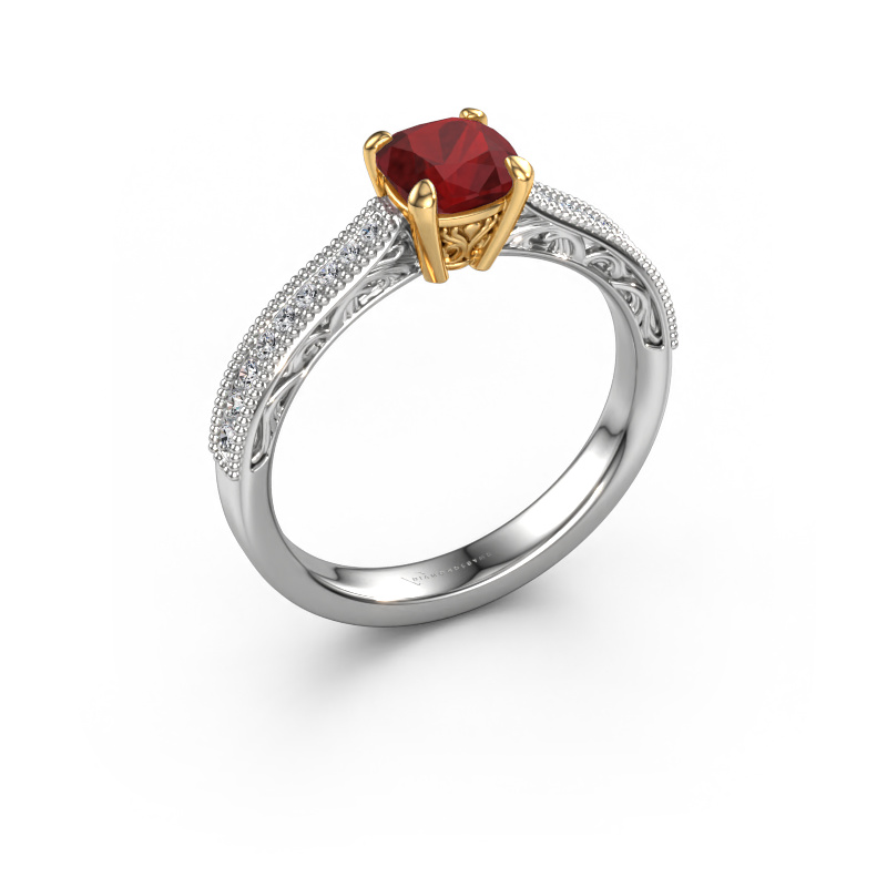 Image of Engagement ring Shonta CUS 585 white gold Ruby 5.5 mm