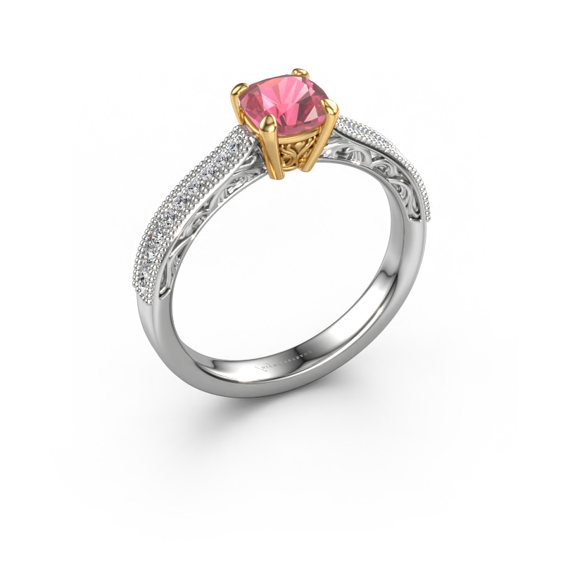 Image of Engagement ring Shonta CUS 585 white gold Tourmaline pink 5.5 mm