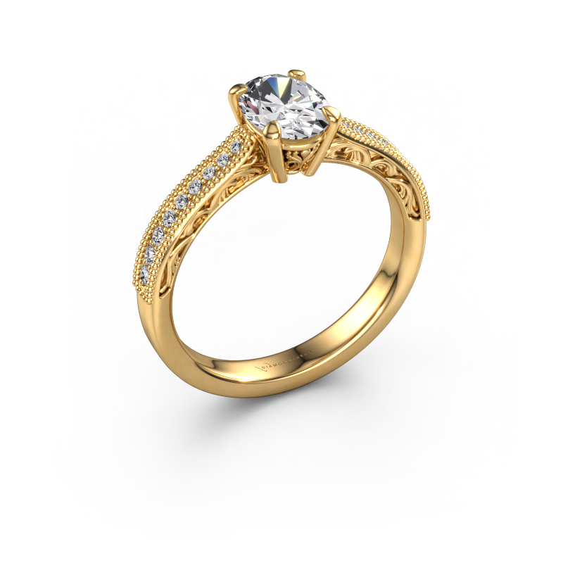 Image of Engagement ring Shonta OVL 585 gold Lab grown diamond 0.934 crt