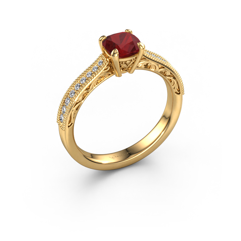 Image of Engagement ring Shonta CUS 585 gold Ruby 5.5 mm