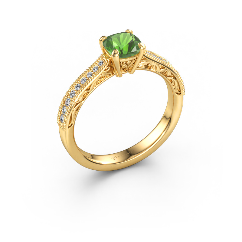 Bild von Verlobungsring Shonta CUS 585 Gold Turmalin grün 5.5 mm