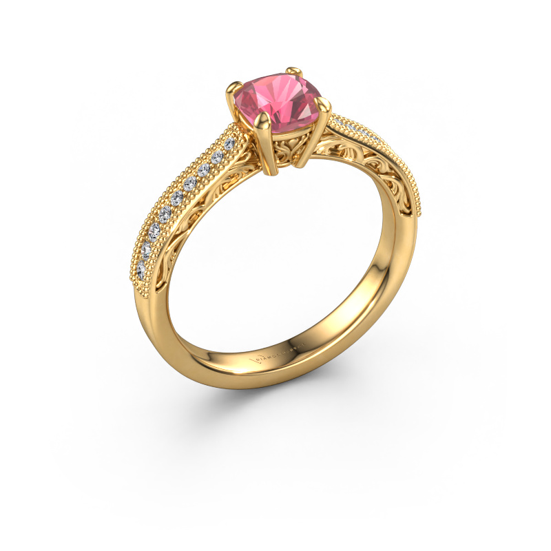 Image of Engagement ring Shonta CUS 585 gold Tourmaline pink 5.5 mm