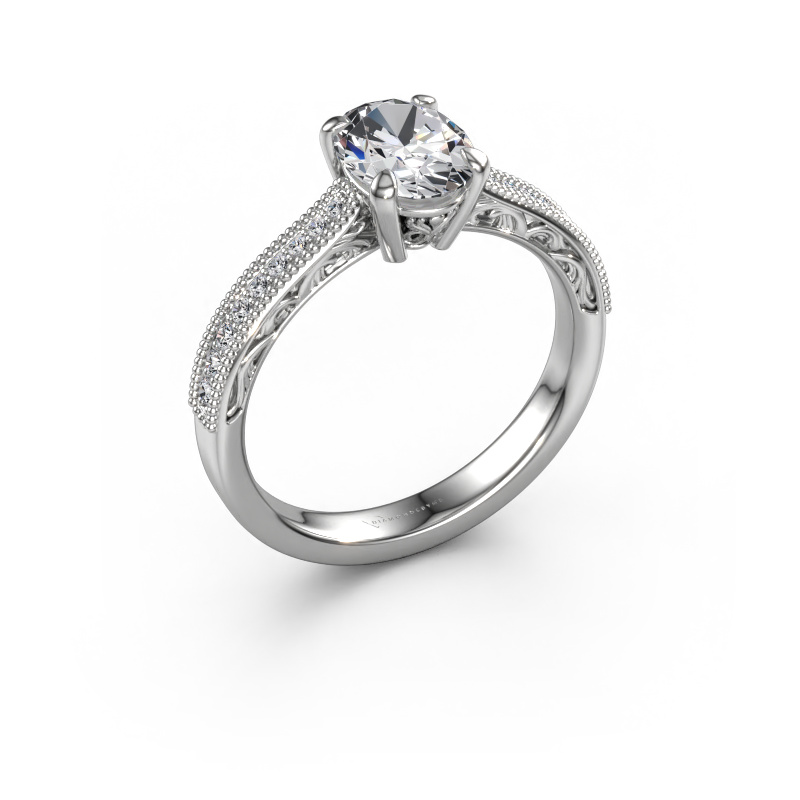 Bild von Verlobungsring Shonta OVL 950 Platin Lab-grown Diamant 1.234 crt