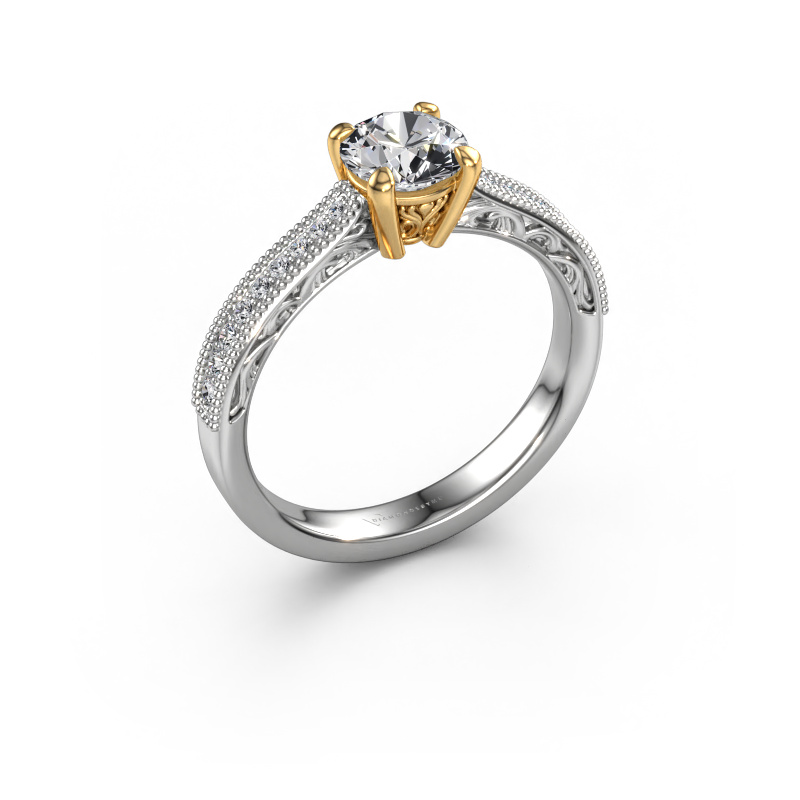 Image de Bague de fiançailles Shonta RND 585 or blanc Diamant 0.834 crt