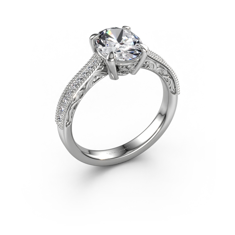 Afbeelding van Verlovingsring Shonta OVL 950 platina Lab-grown diamant 1.934 crt