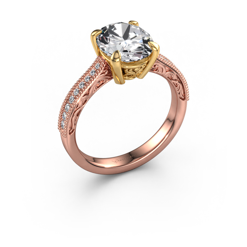 Bild von Verlobungsring Shonta OVL 585 Roségold Lab-grown Diamant 2.834 crt