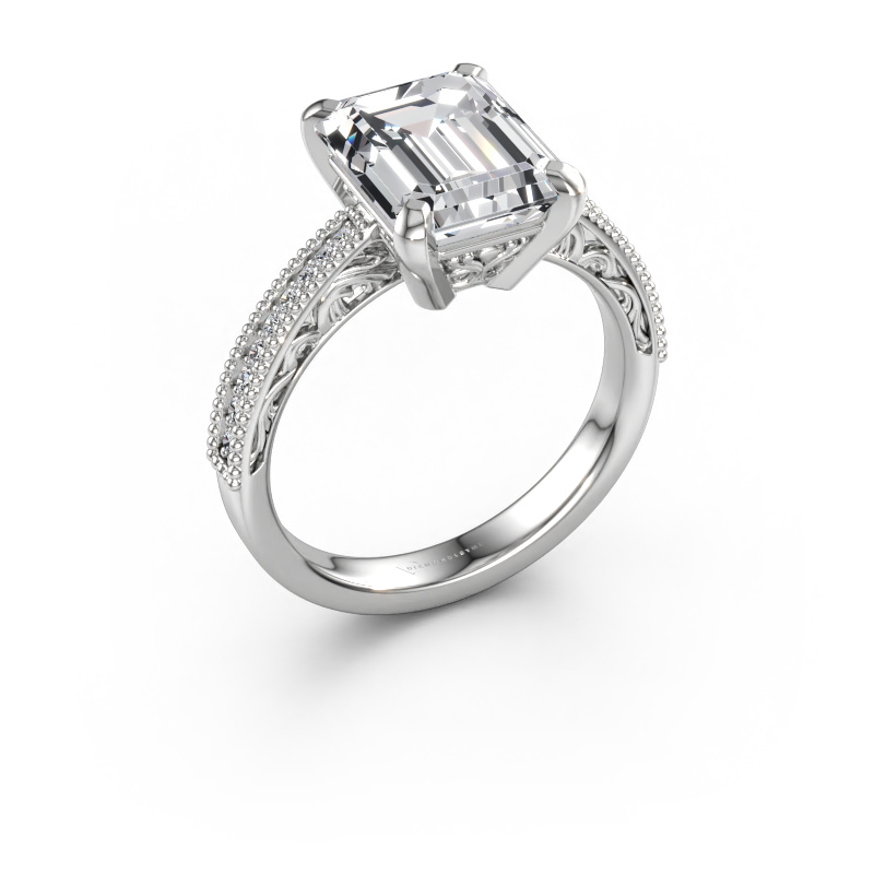 Immagine di Anello di fidanzamento Shonta EME 585 oro bianco Diamante 3.634 crt