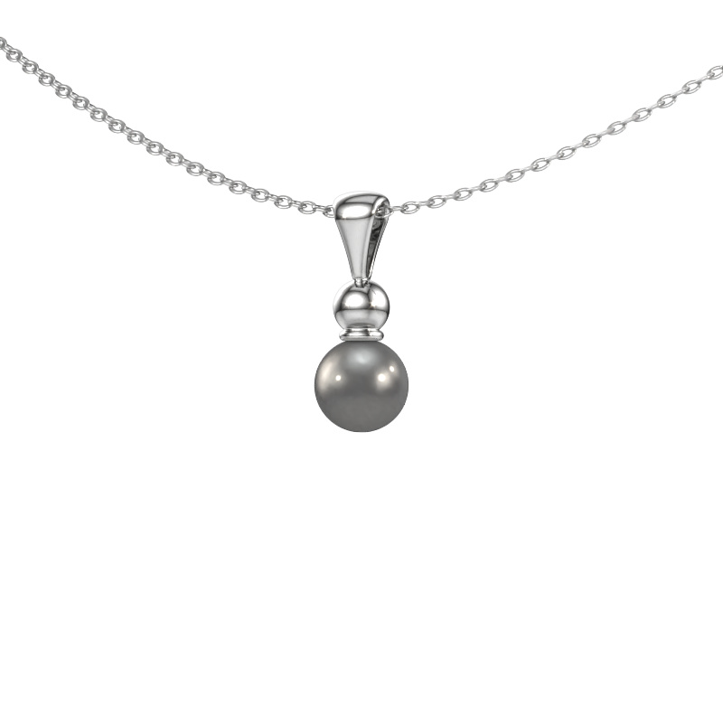 Bild von Anhänger Signe 950 Platin Grau Perl 6 mm