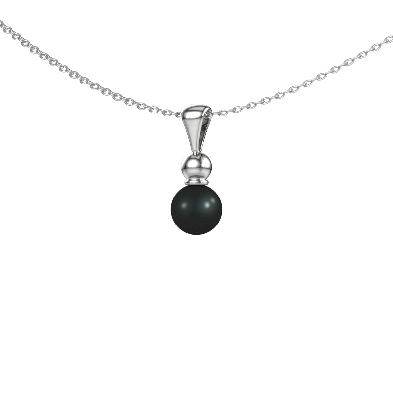 Image of Pendant Signe 585 white gold Black pearl 6 mm