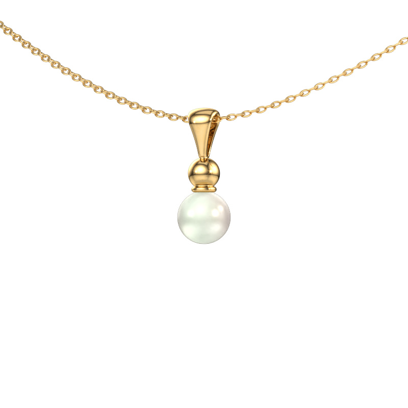 Bild von Anhänger Signe 585 Gold Weiße Perl 6 mm