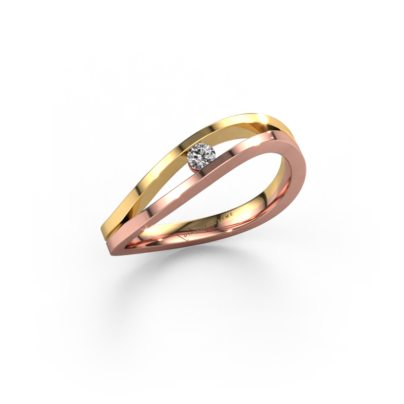 Image de Bague de fiançailles Sigrid 1 585 or rose Diamant 0.055 crt