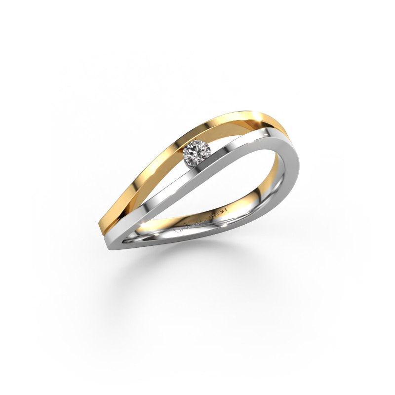 Bild von Verlobungsring Sigrid 1 585 Weißgold Diamant 0.055 crt