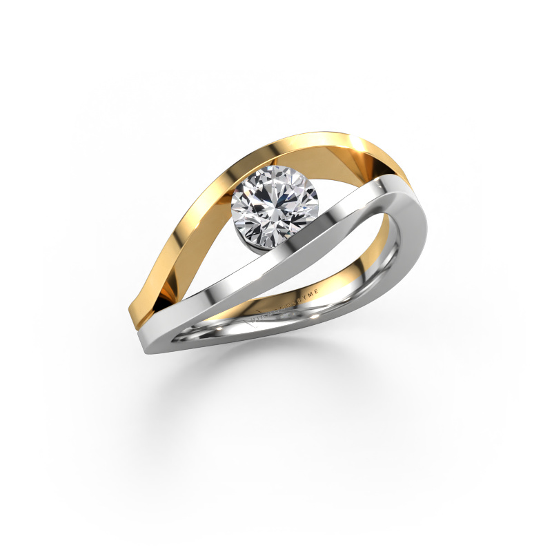 Image de Bague de fiançailles Sigrid 1 585 or blanc Diamant synthétique 0.70 crt