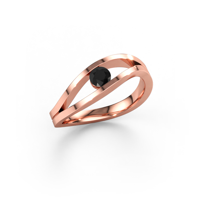 Immagine di Anello di fidanzamento Sigrid 1 585 oro rosa Diamante nero 0.24 crt