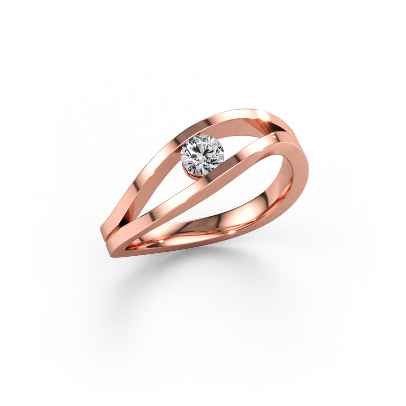 Bild av Förlovningsring Sigrid 1 585 roséguld Kubisk zirkonia 3.7 mm