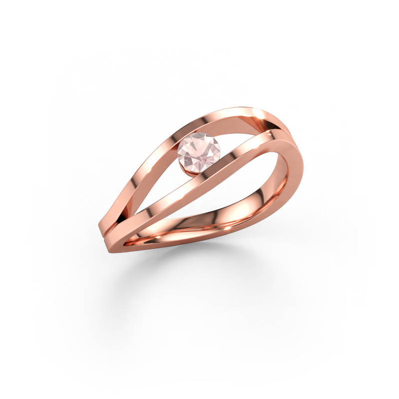 Bild av Förlovningsring Sigrid 1 585 roséguld Champagnefärgad morganit 3.7 mm