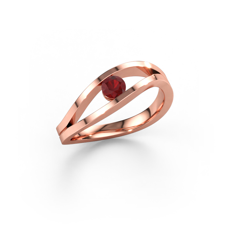 Immagine di Anello di fidanzamento Sigrid 1 585 oro rosa Rubino 3.7 mm