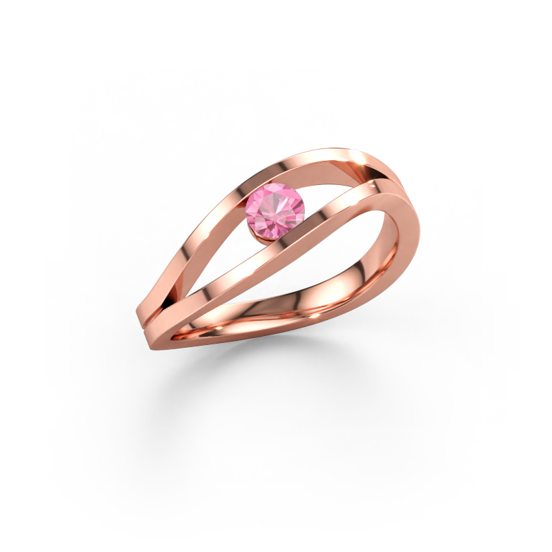 Immagine di Anello di fidanzamento Sigrid 1 585 oro rosa Zaffiro rosa 3.7 mm