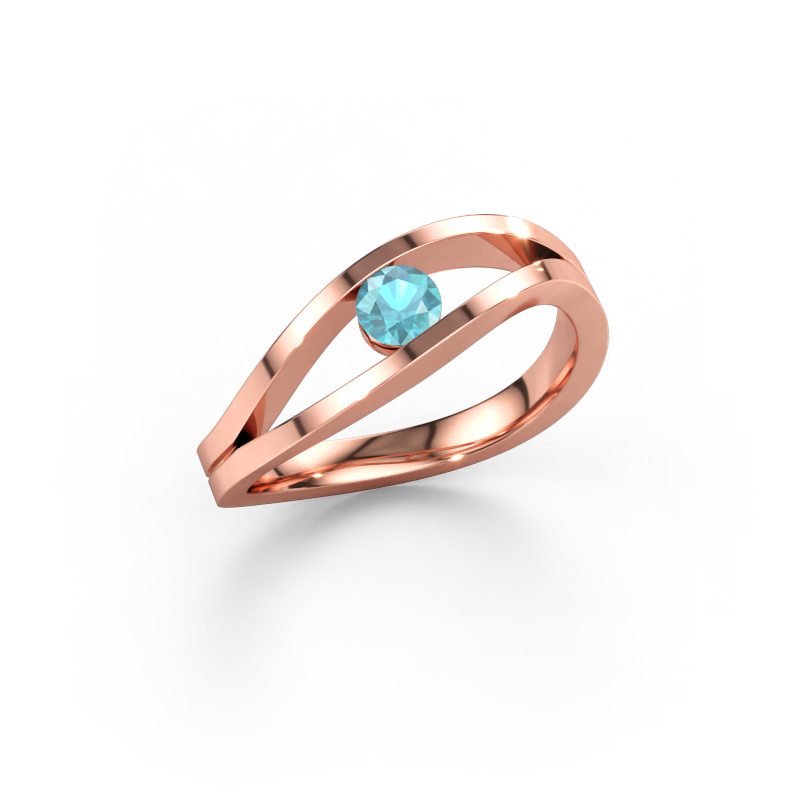Imagen de Anillo de compromiso Sigrid 1 585 oro rosa Topacio 3.7 mm