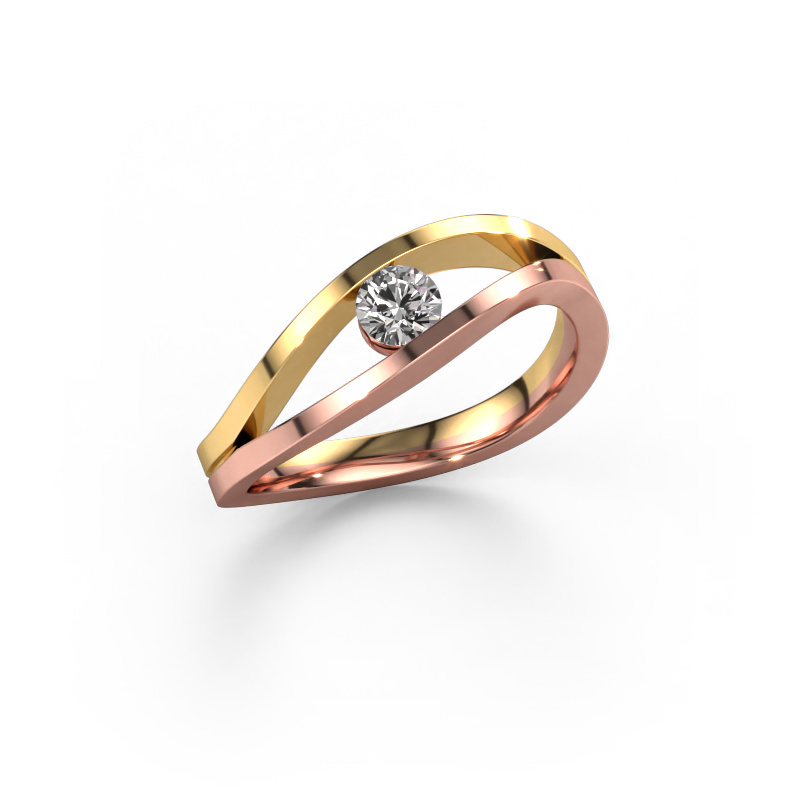 Image of Engagement ring Sigrid 1 585 rose gold Custom diamond 3.7 mm