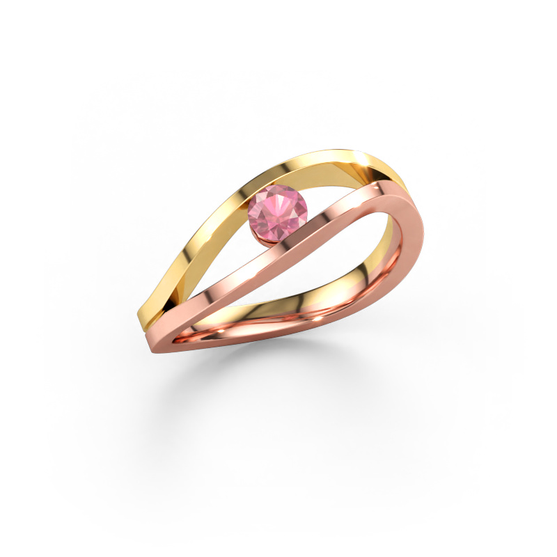 Image of Engagement ring Sigrid 1 585 rose gold Tourmaline pink 3.7 mm