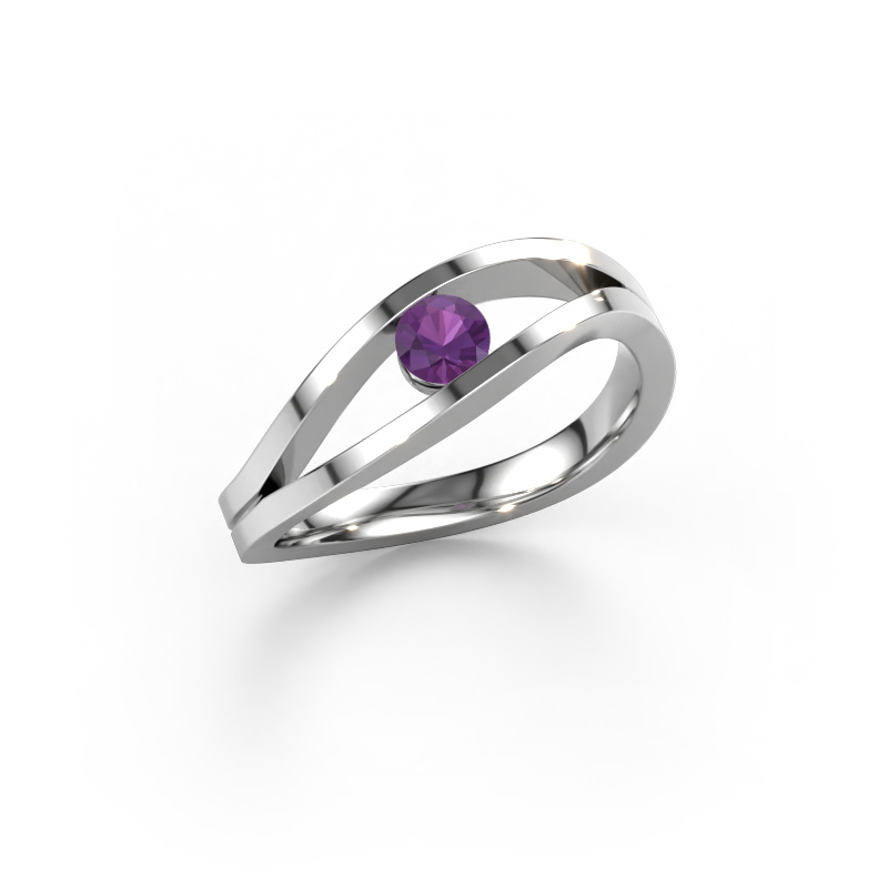 Image of Engagement ring Sigrid 1 950 platinum Amethyst 3.7 mm