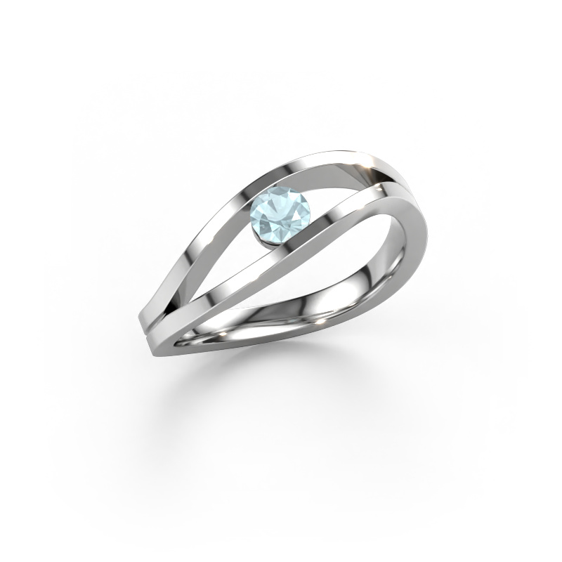 Image of Engagement ring Sigrid 1 950 platinum Aquamarine 3.7 mm