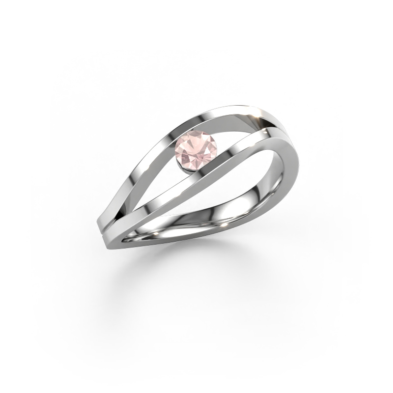 Image of Engagement ring Sigrid 1 950 platinum Morganite champagne 3.7 mm