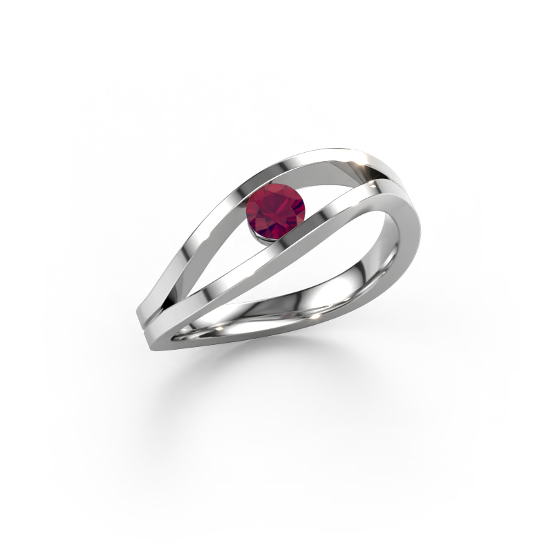 Image of Engagement ring Sigrid 1 950 platinum Rhodolite 3.7 mm